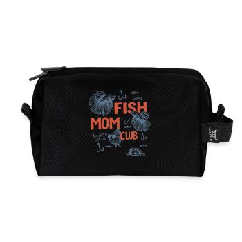 Chemise du club de maman de chiens La vie est meilleure avec les chiens - Trousse de toilette en tissu recyclé - noir - Devant