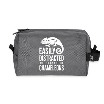 Don des Caméléons Drôles de Caméléons - Trousse de toilette en tissu recyclé - anthracite - Devant
