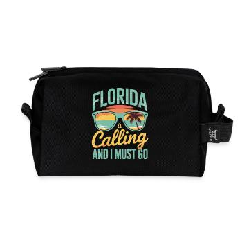 Florida Is Calling And I Have To Go Sunglasses - Recycled Toiletry Zip Bag - black - Front
