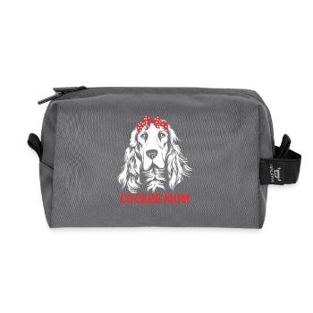 Maman Cocker Spaniel Maman de chien - Trousse de toilette en tissu recyclé - anthracite - Devant