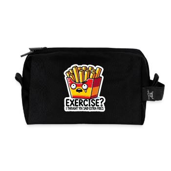 Faire de l’exercice ? Je croyais que tu avais dit frites en plus - Trousse de toilette en tissu recyclé - noir - Devant