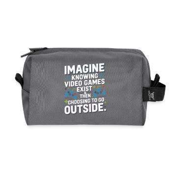 Imaginez que les jeux vidéo existent PC Gamer Gaming Zocker - Trousse de toilette en tissu recyclé - anthracite - Devant