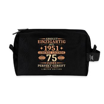 75. Geburtstag Einzigartig Jahrgang 1951 - Recycelte Kulturtasche - Schwarz - Vorne