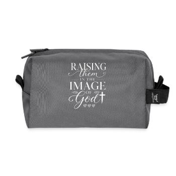 Les élever à l’image de Dieu chrétien - Trousse de toilette en tissu recyclé - anthracite - Devant