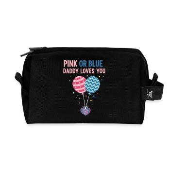 Révélation du genre : rose ou bleu Papa t’aime, bébé - Trousse de toilette en tissu recyclé - noir - Devant