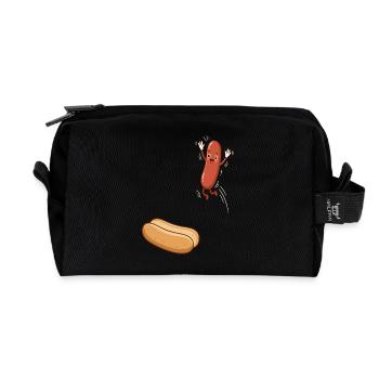 Hot Dog, Sausages, BBQ, Grilling, Griller - Recycled Toiletry Zip Bag - black - Front