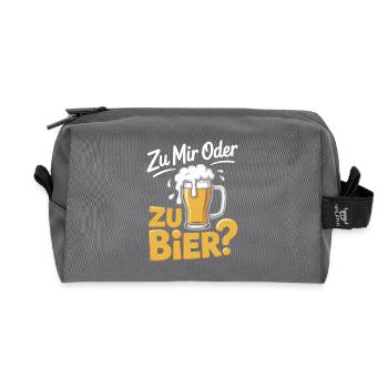 Bier Zu Mir Oder Zu Bier Flirt Single Party Malle - Recycelte Kulturtasche - Anthrazit - Vorne