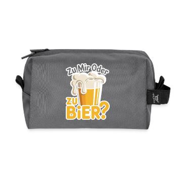 Bier Zu Mir Oder Zu Bier Flirt Single Party Malle - Recycelte Kulturtasche - Anthrazit - Vorne