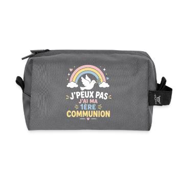 J'peux pas j'ai ma 1ère Communion - Trousse de toilette en tissu recyclé - anthracite - Devant