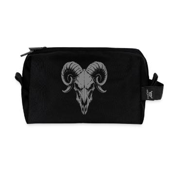 Schädel mit Hörner Widder Totenkopf - Recycelte Kulturtasche - Schwarz - Vorne