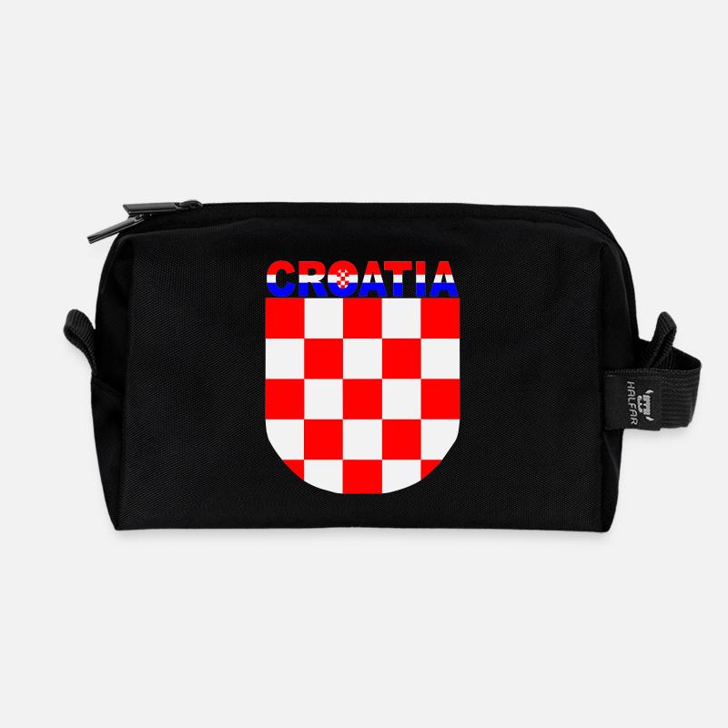 croatia grb S3 color - Recycelte Kulturtasche - Schwarz