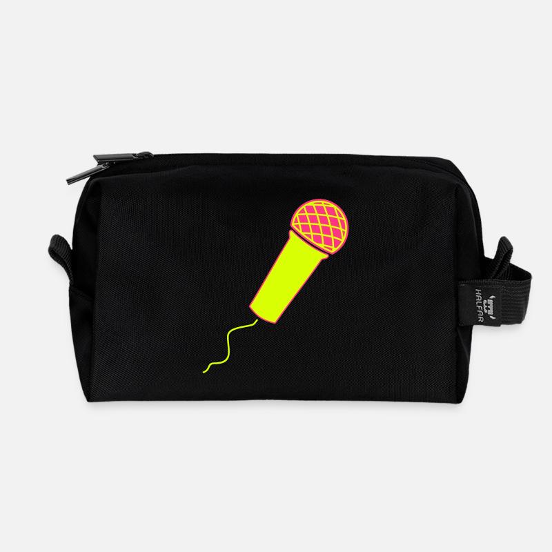 Microphone - Recycled Toiletry Zip Bag - black