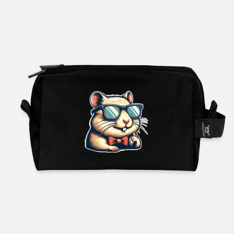 Hamster - Recycelte Kulturtasche - Schwarz