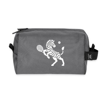 Zebra Tennis Silhouette Minimalistisches Design - Recycelte Kulturtasche - Anthrazit - Vorne