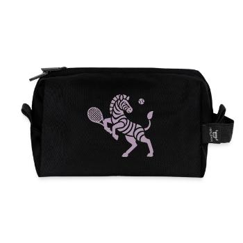 Zebra Tennis Silhouette Minimalistisches Design - Recycelte Kulturtasche - Schwarz - Vorne