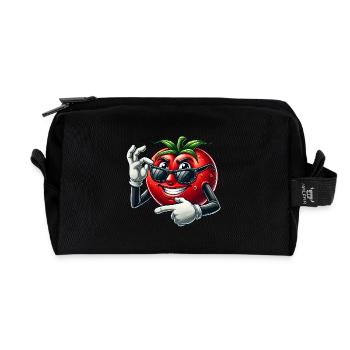 Cool Tomate Lunettes de Soleil Dessin Animé Veggie Fun - Trousse de toilette en tissu recyclé - noir - Devant