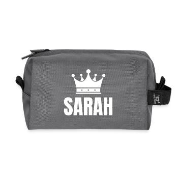 Sarah Krone Prinzessin Geburtstag - Recycelte Kulturtasche - Anthrazit - Vorne