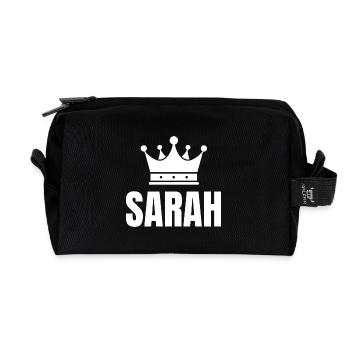 Sarah Krone Prinzessin Geburtstag - Recycelte Kulturtasche - Schwarz - Vorne