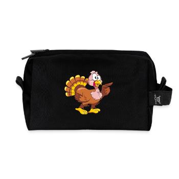 Dindon pointant du doigt surpris - Trousse de toilette en tissu recyclé - noir - Devant
