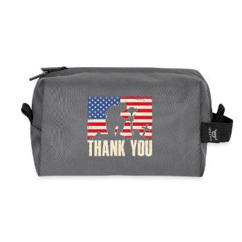 Thank you - Recycled Toiletry Zip Bag - anthracite - Front