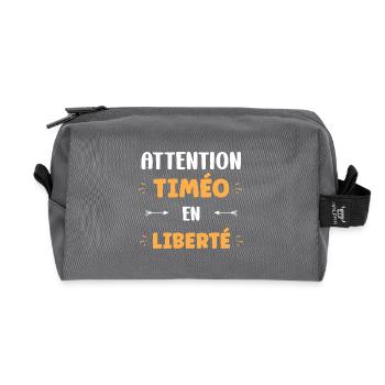Timo - Trousse de toilette en tissu recyclé - anthracite - Devant