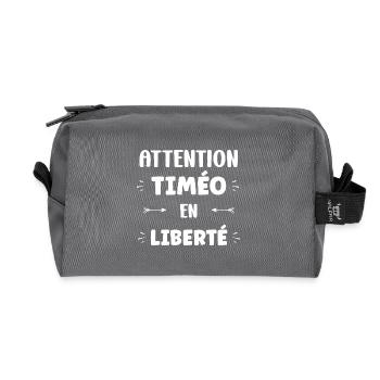Timo - Trousse de toilette en tissu recyclé - anthracite - Devant