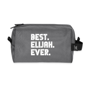 Best Elijah Ever Retro Gift Saying Birthday - Recycled Toiletry Zip Bag - anthracite - Front
