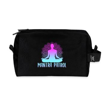 Yoga Mantra Patrouille Funny Yoga - Trousse de toilette en tissu recyclé - noir - Devant