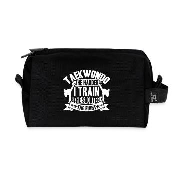 Taekwondo The Harder I Train The Shorter The Fight - Recycled Toiletry Zip Bag - black - Front