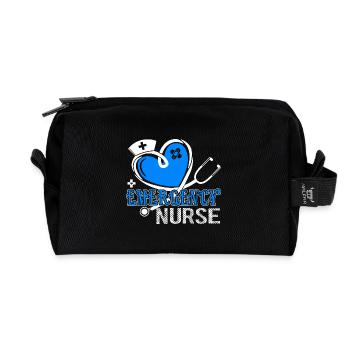 Emergency Nurse Does All Things With Heart - Recycled Toiletry Zip Bag - black - Front