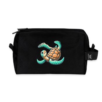 Tollpatschige Schildkröte im Handstand - Recycelte Kulturtasche - Schwarz - Vorne