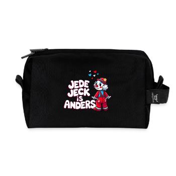 Carnaval Jeck Clown Cologne Kölsch Kölle Alaaf Drôle - Trousse de toilette en tissu recyclé - noir - Devant