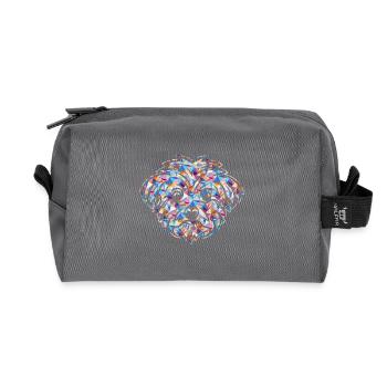 Cute Maltese Geometric - Recycled Toiletry Zip Bag - anthracite - Front