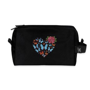 Heart of butterflies - Recycelte Kulturtasche - Schwarz - Vorne