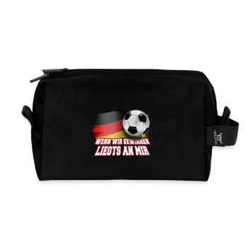 If We Win, It's Me – Soccer Shirt - Recycled Toiletry Zip Bag - black - Front
