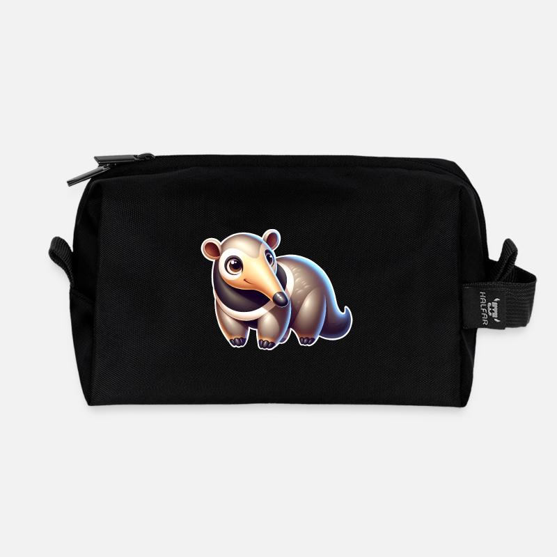Ameisenbär - Recycelte Kulturtasche - Schwarz