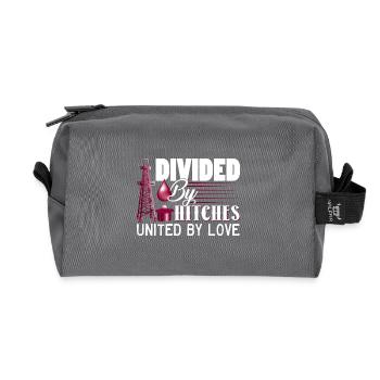 Oilfield Worker Divided By Hitches United By Love - Recycled Toiletry Zip Bag - anthracite - Front