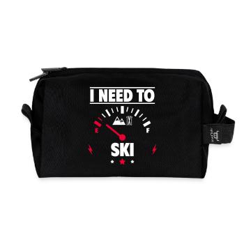 I gotta ski - Recycled Toiletry Zip Bag - black - Front