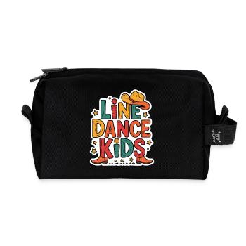 Line Dance Kids Kids Dancing Line Dance - Recycled Toiletry Zip Bag - black - Front