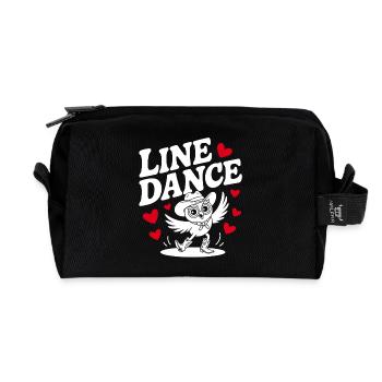 Line Dance Eule lustige Eule mit Stetson und Boots - Recycelte Kulturtasche - Schwarz - Vorne