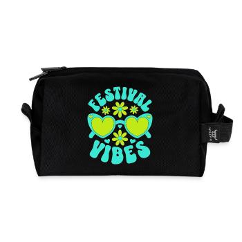 Festival Vibes - Recycelte Kulturtasche - Schwarz - Vorne