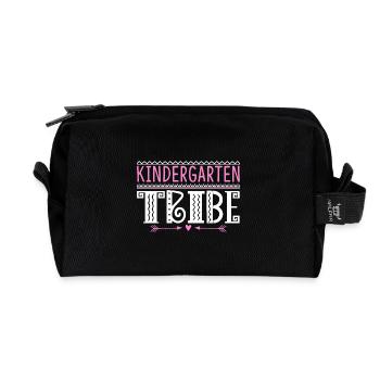 Kindergarten Tribe Teacher - Recycled Toiletry Zip Bag - black - Front