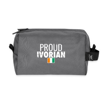 Fier Drapeau Ivoirien Vintage de la Côte d’Ivoire - Trousse de toilette en tissu recyclé - anthracite - Devant