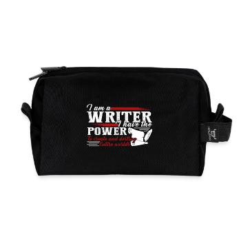 I Am A Writer - Recycled Toiletry Zip Bag - black - Front