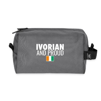 Drapeau ivoirien et fier vintage de la Côte d’Ivoire - Trousse de toilette en tissu recyclé - anthracite - Devant