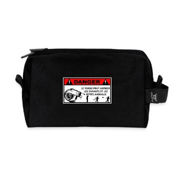 Attention turbo - Trousse de toilette en tissu recyclé - noir - Devant