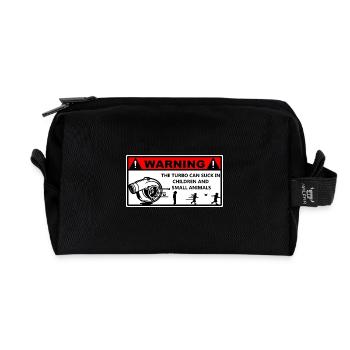 Avertissement Turbo Illustré - Trousse de toilette en tissu recyclé - noir - Devant