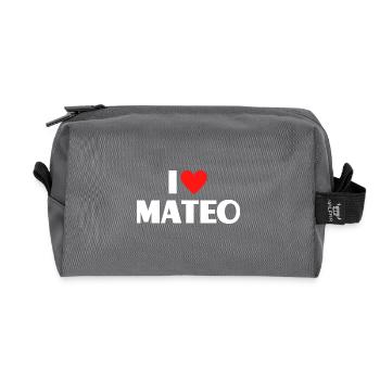 J’aime Mateo Red Heart Love Fan Gift - Trousse de toilette en tissu recyclé - anthracite - Devant
