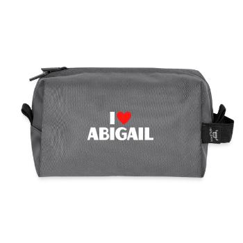 I love Abigail Red Heart Love Fan Gift - Recycled Toiletry Zip Bag - anthracite - Front