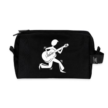 Musician Guitarist - Recycled Toiletry Zip Bag - black - Front